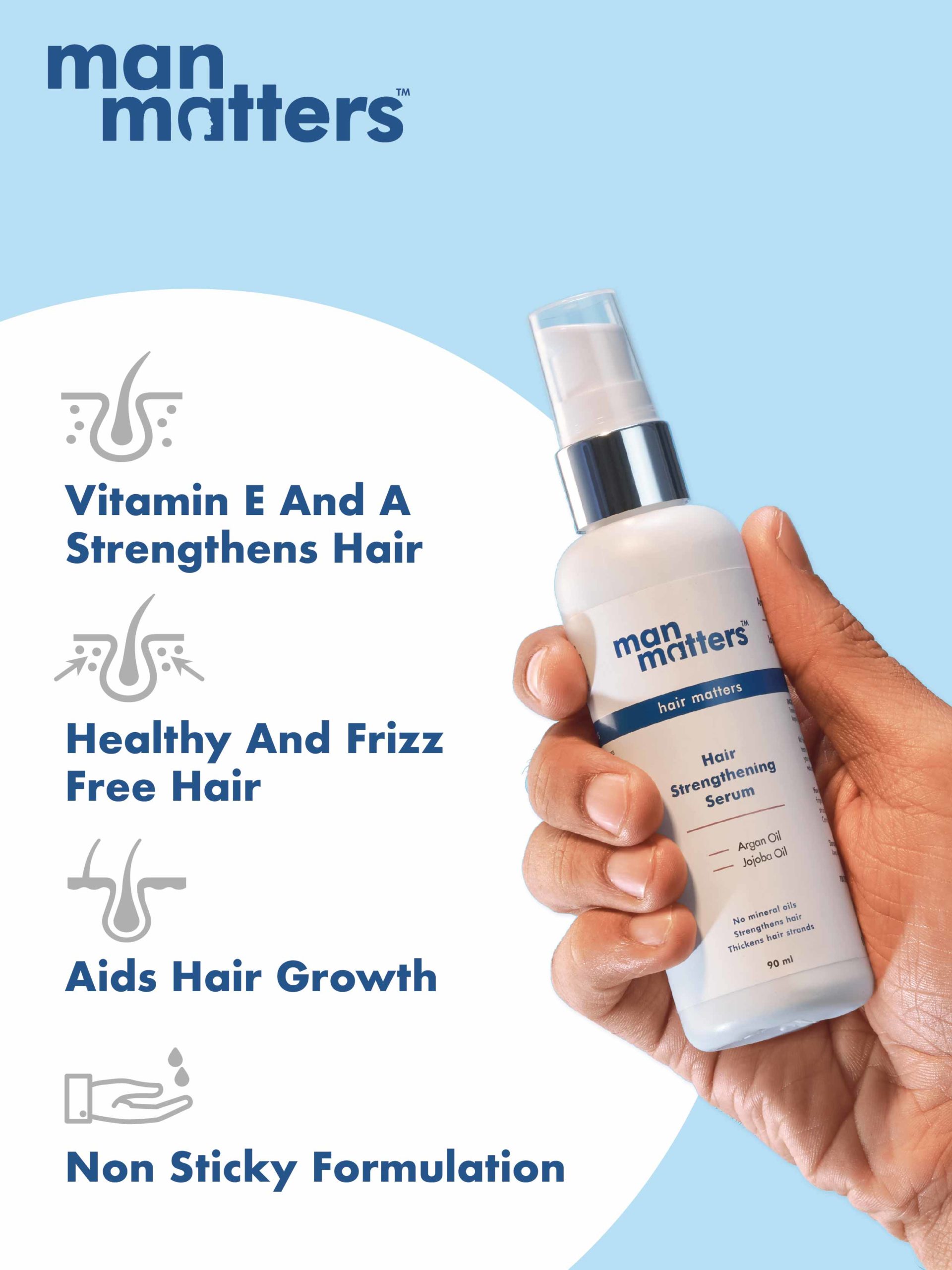 Hair Strengthening Serum | With Argan And Jojoba Oil | Man ...