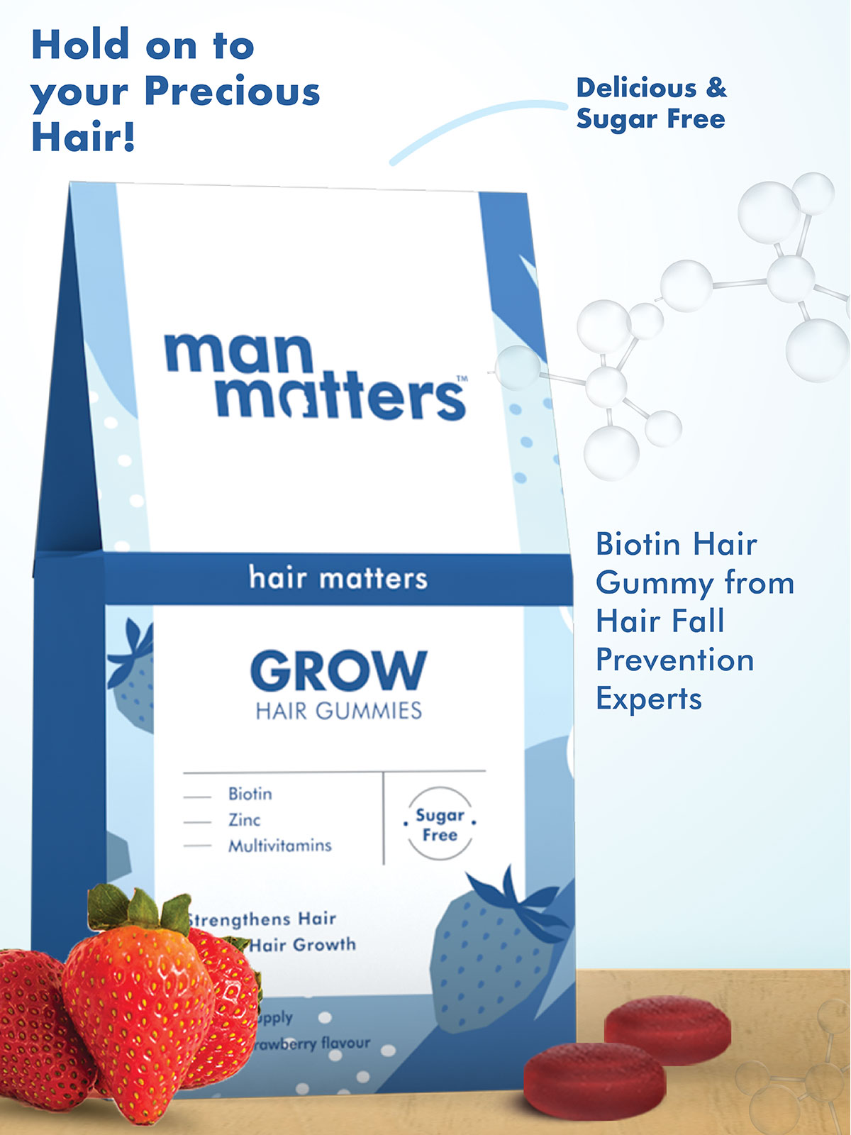 Hair Growth Gummies With Biotin Multivitamins And More Man Matters 4044